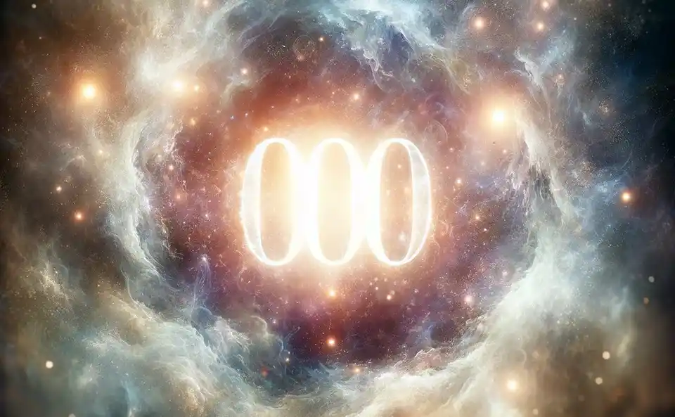 Número angelical 000 em um fundo cósmico místico