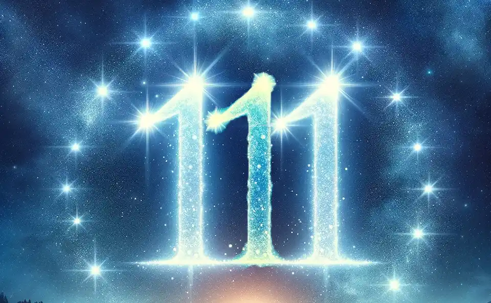 Anjo com o número 111 representando orientação divina e proteção