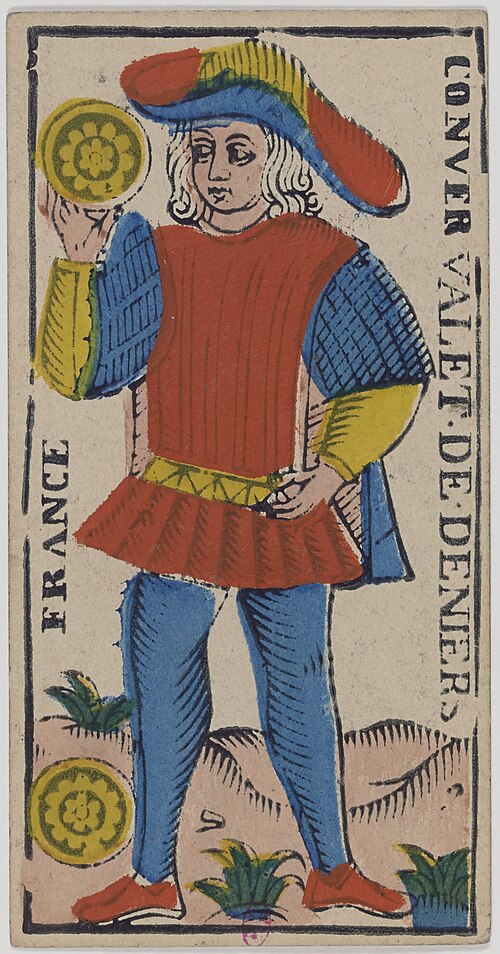 Valete de Ouros · Tarô de Marselha histórico