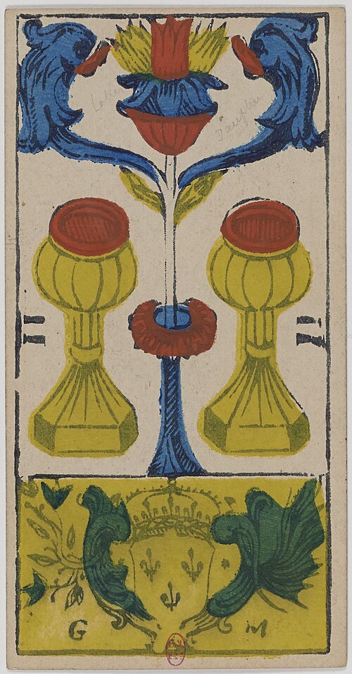 Dois de Copas · Tarô de Marselha histórico