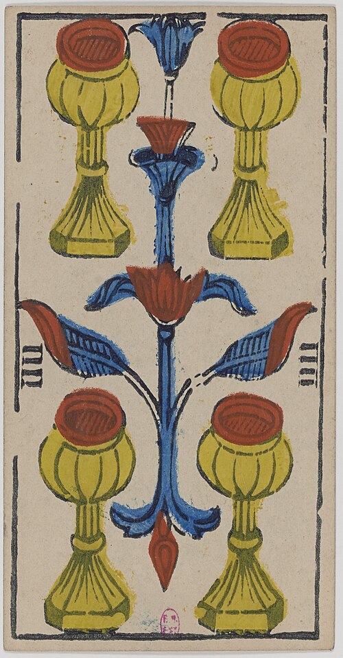 Quatro de Copas · Tarô de Marselha histórico