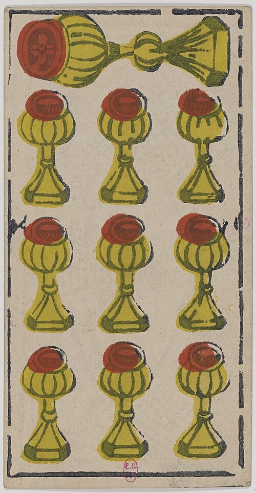Dez de Copas · Tarô de Marselha histórico