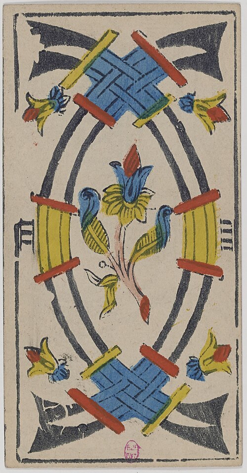 Quatro de Espadas · Tarô de Marselha histórico