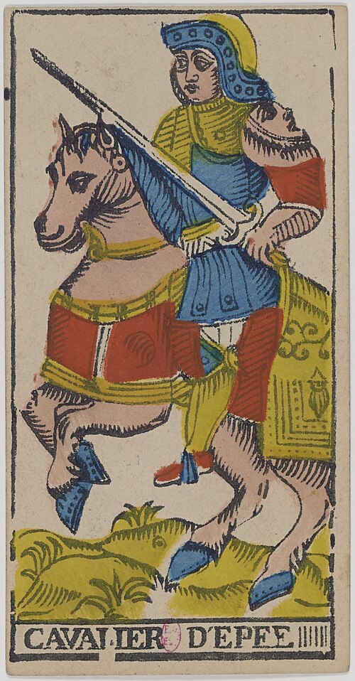 Cavaleiro de Espadas · Tarô de Marselha histórico