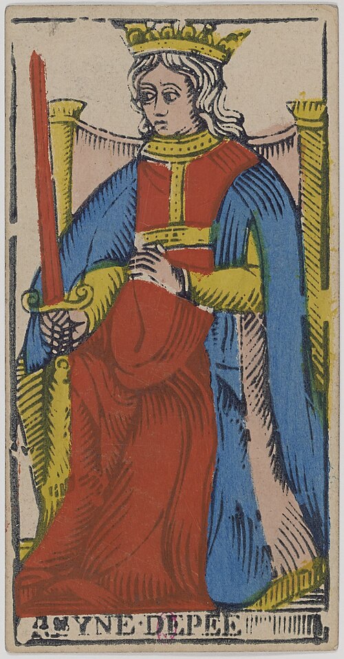 Rainha de Espadas · Tarô de Marselha histórico