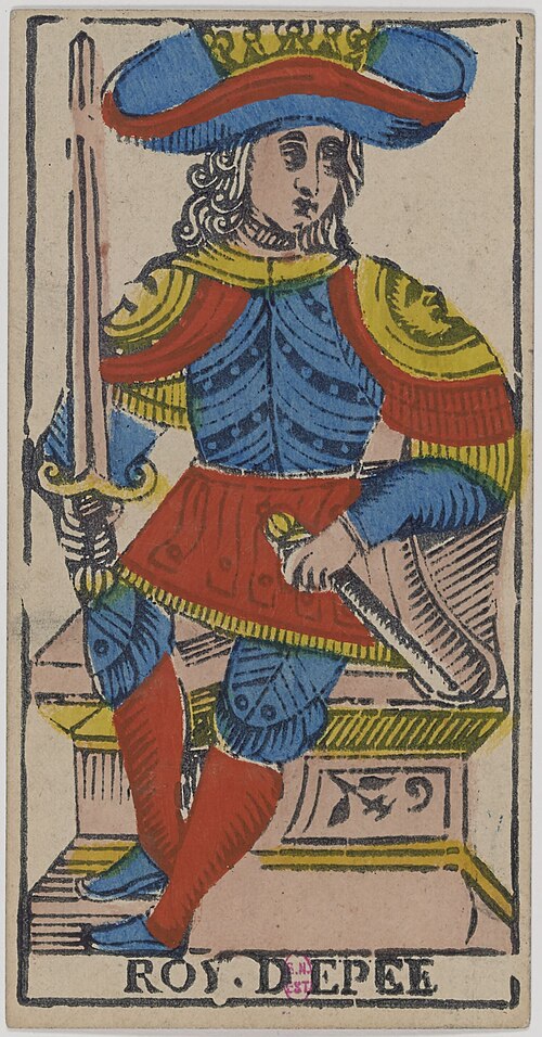 Rei de Espadas · Tarô de Marselha histórico